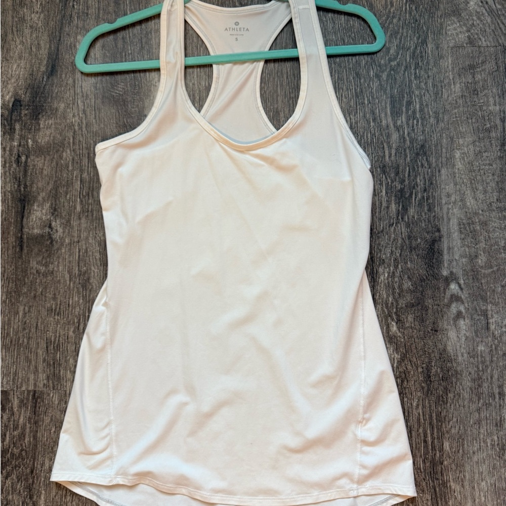 Athleta Cream Sleeveless Tank Top with Racerback